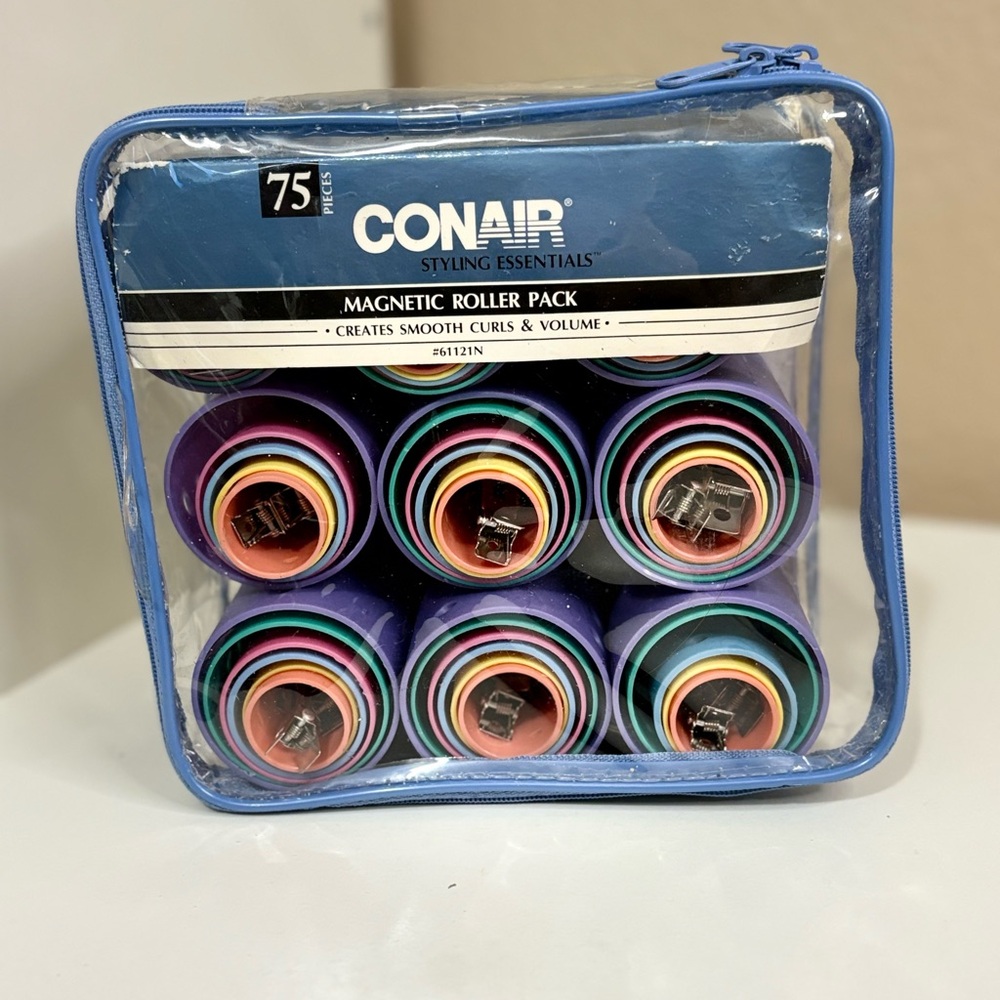 Conair Magnetic Hair Roller Set 75 pcs w/ Clips & Case Curl Styling Kit